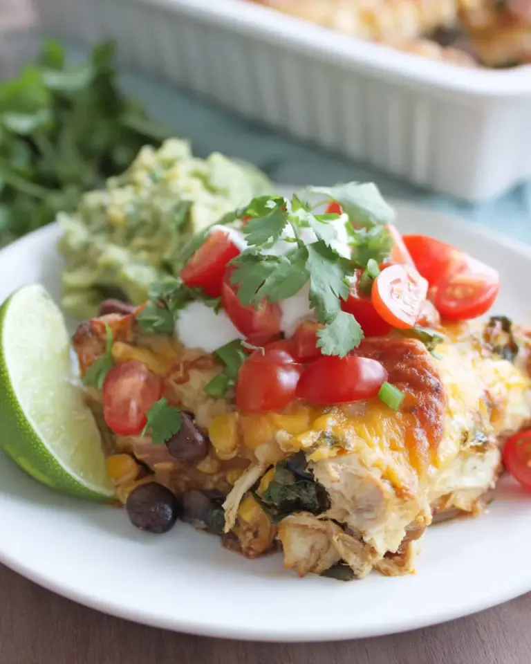 Homemade Chicken And Vegetable Enchilada Casserole recipe photo