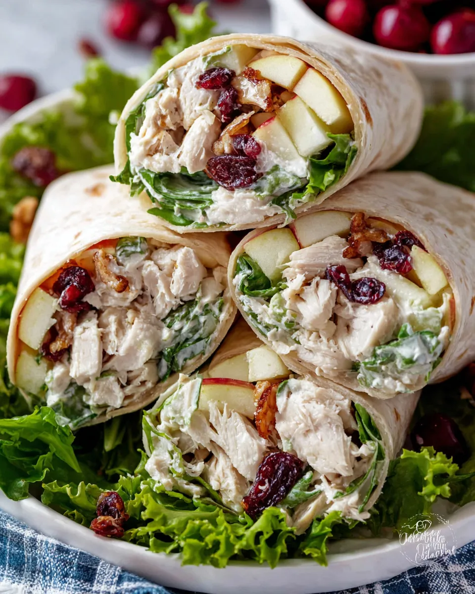 Easy Chicken Apple Salad Wraps food shot