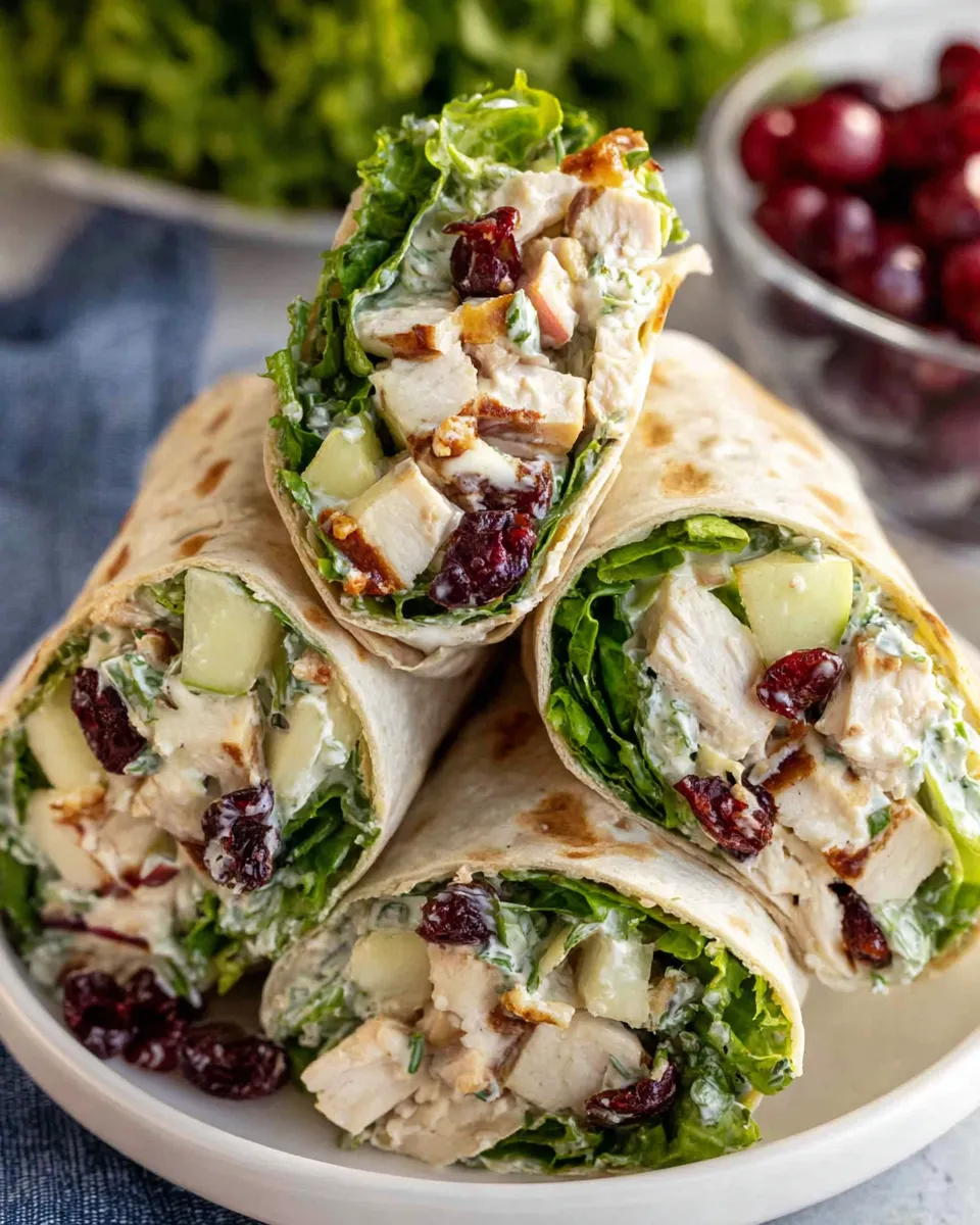 Delicious Chicken Apple Salad Wraps plate image