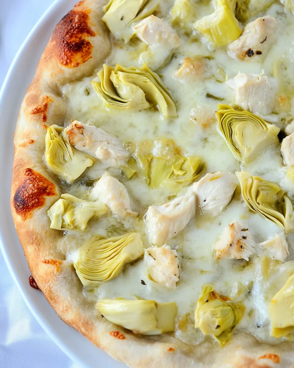 Homemade Chicken Artichoke Pizza Recipe photo