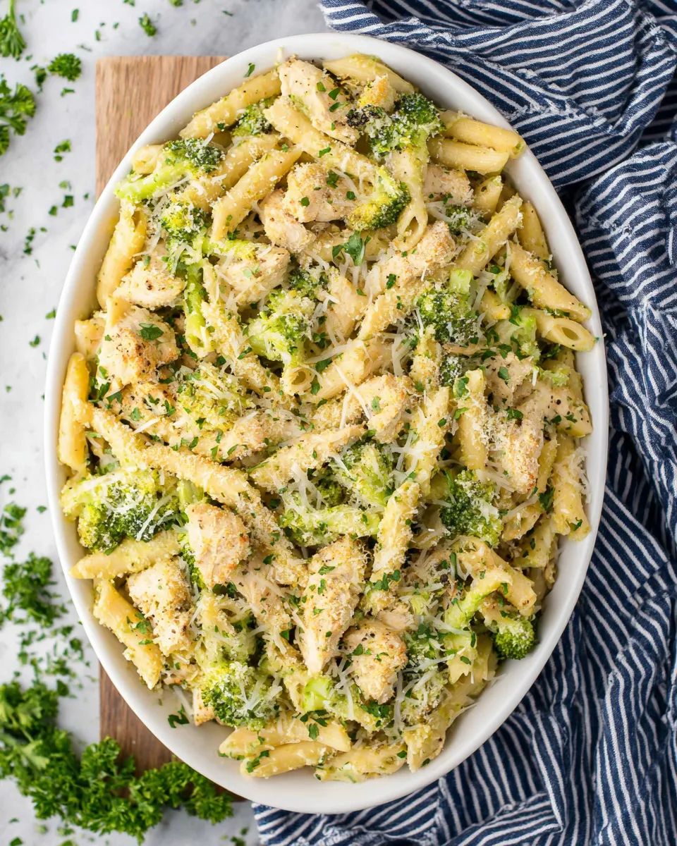 Delicious Chicken Broccoli Ziti food shot