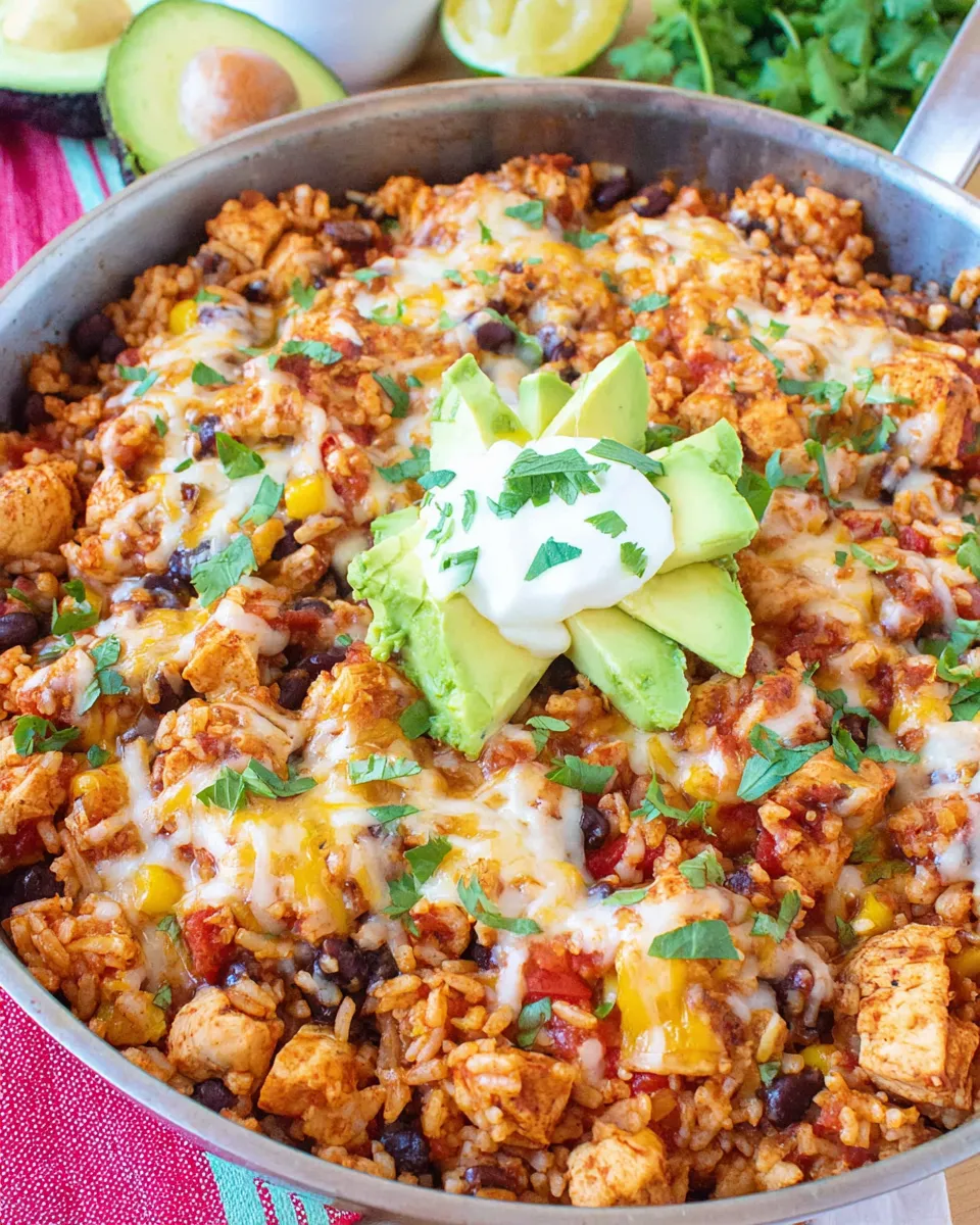Quick Chicken Burrito Skillet food shot