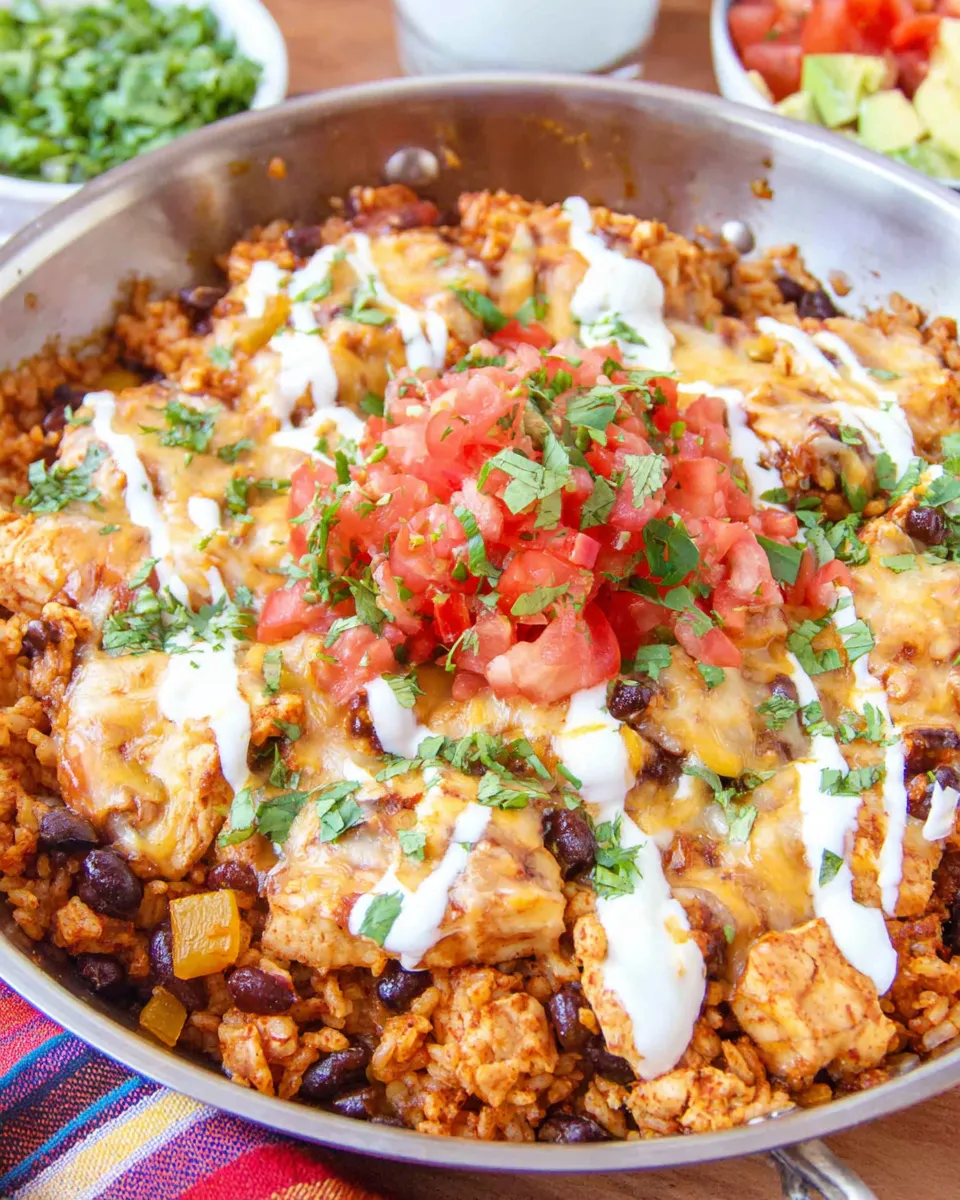 Homemade Chicken Burrito Skillet plate image