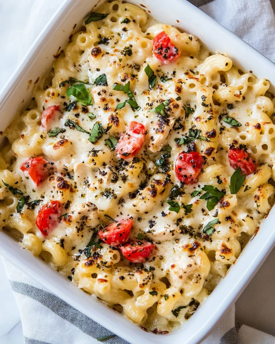 Homemade Chicken Caprese Macaroni and Cheese photo