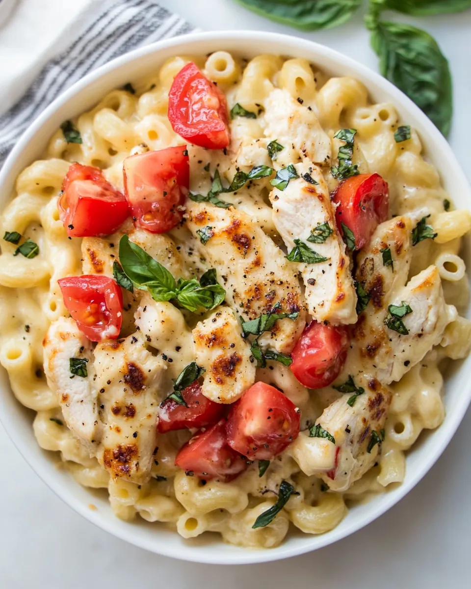 Classic Chicken Caprese Macaroni and Cheese image