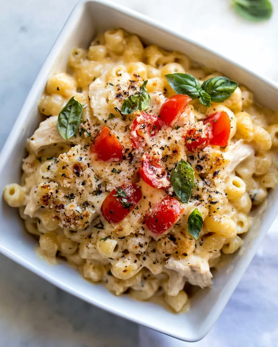 Easy Chicken Caprese Macaroni and Cheese recipe photo
