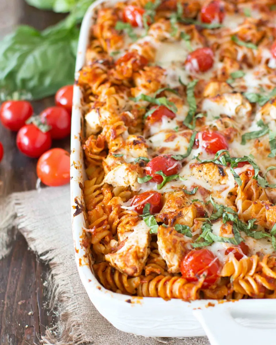 Classic Chicken Caprese Pasta Casserole image