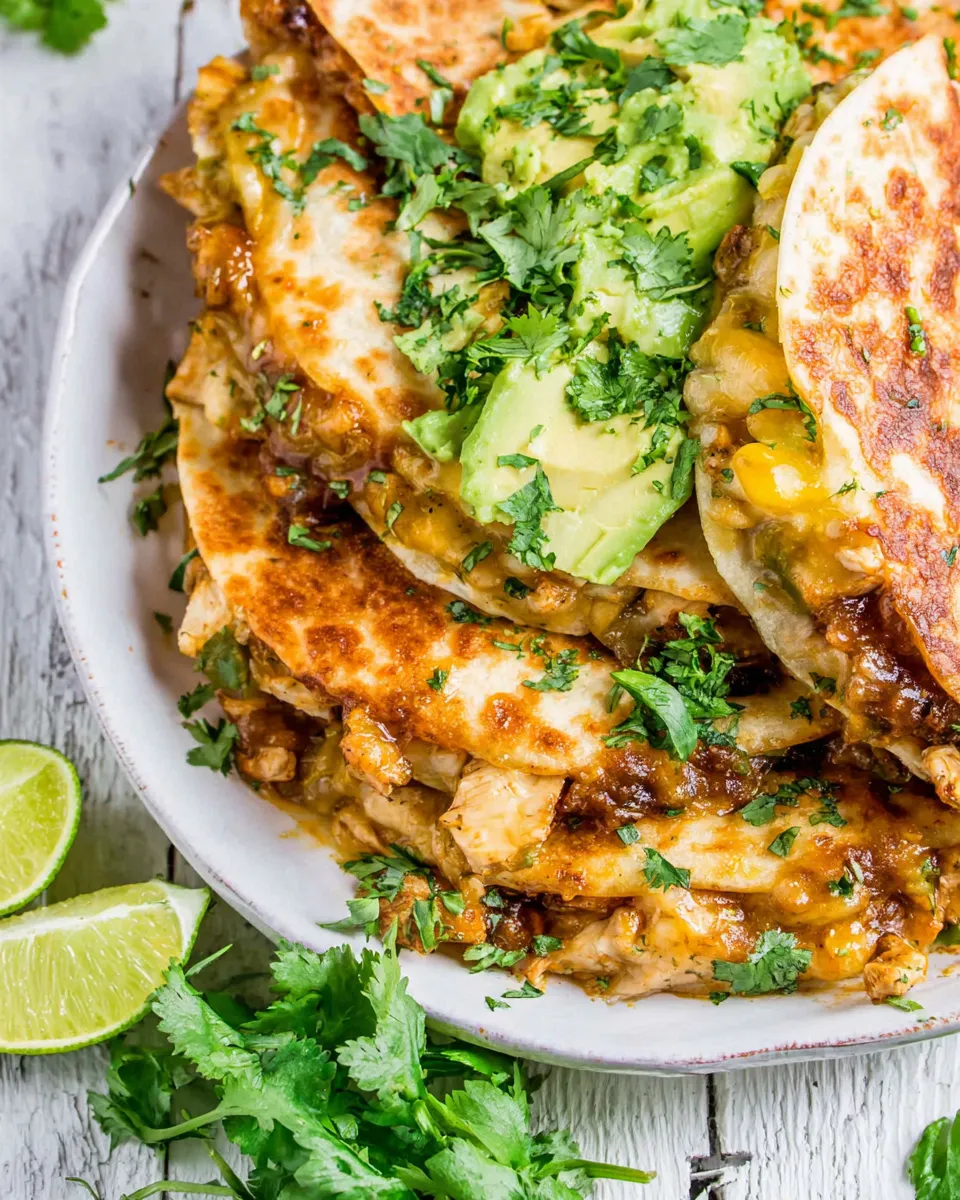 Easy Chicken Enchilada Quesadillas dish photo