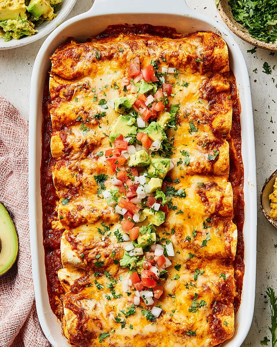 Delicious Chicken Enchiladas food shot