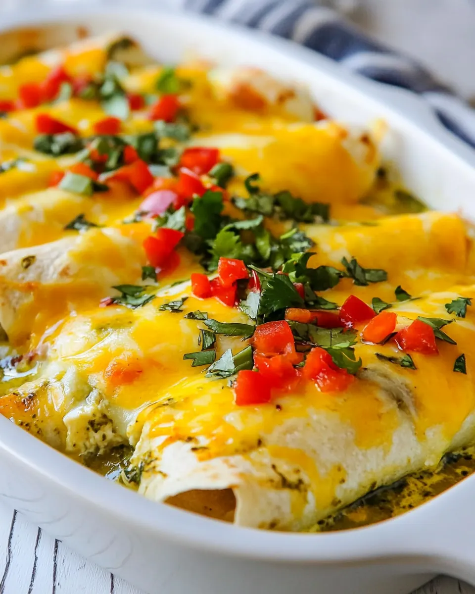 Easy Chicken Enchiladas with Green Chile Sauce recipe photo