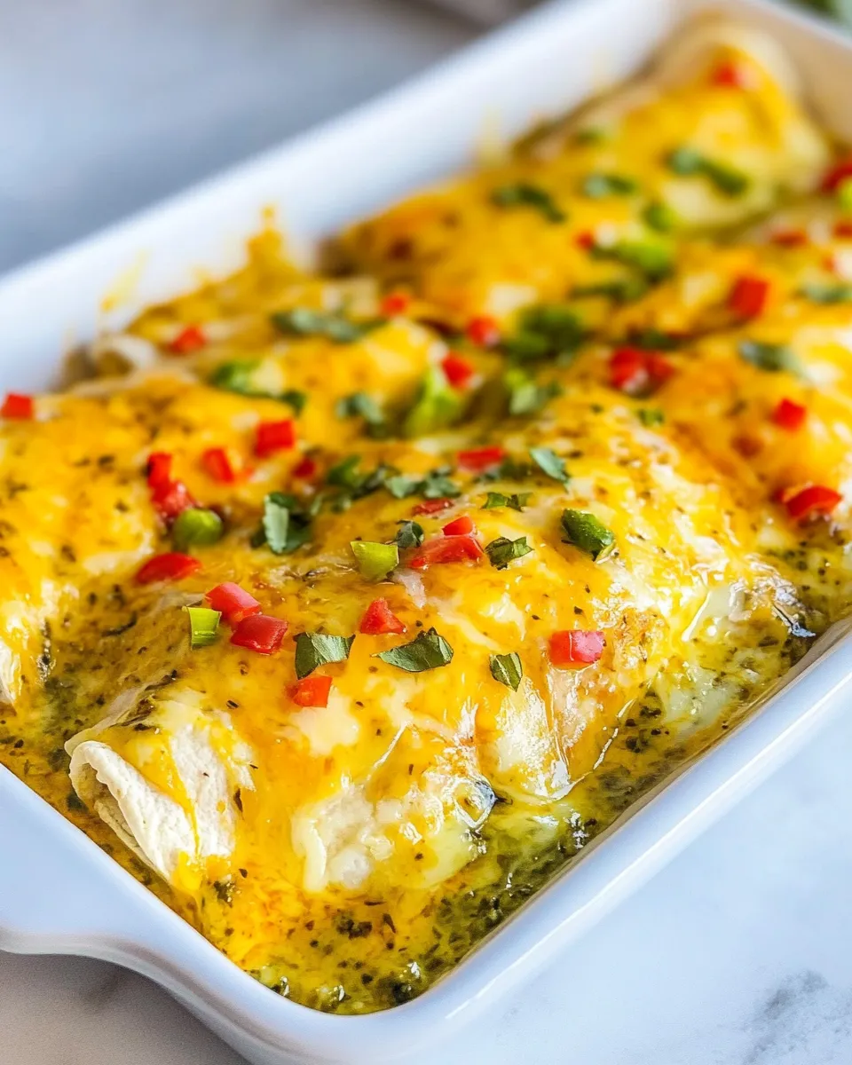 Delicious Chicken Enchiladas with Green Chile Sauce dish photo