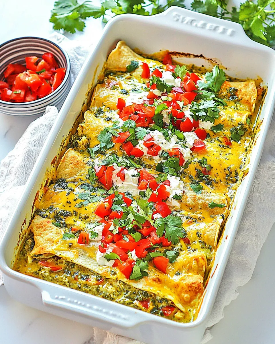 Delicious Chicken Enchiladas with Verde Sauce dish photo