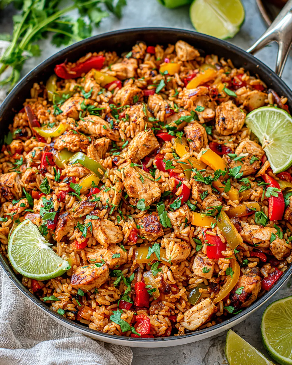 Homemade Chicken Fajita Rice Bowl (One Pan) recipe photo