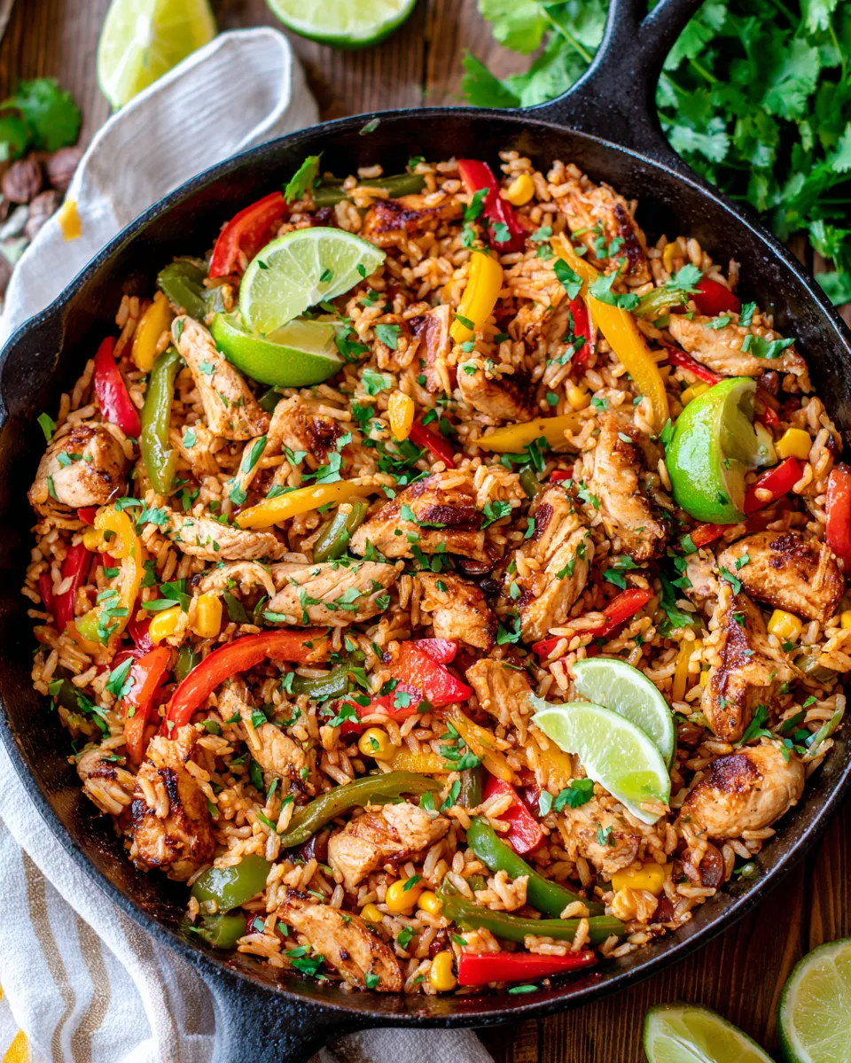 Classic Chicken Fajita Rice Bowl (One Pan) dish photo