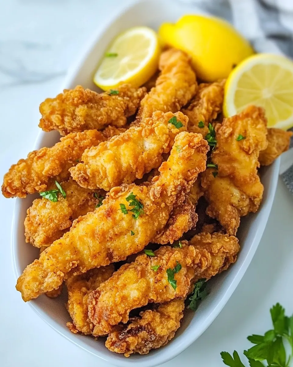 Delicious Chicken Fingers food shot