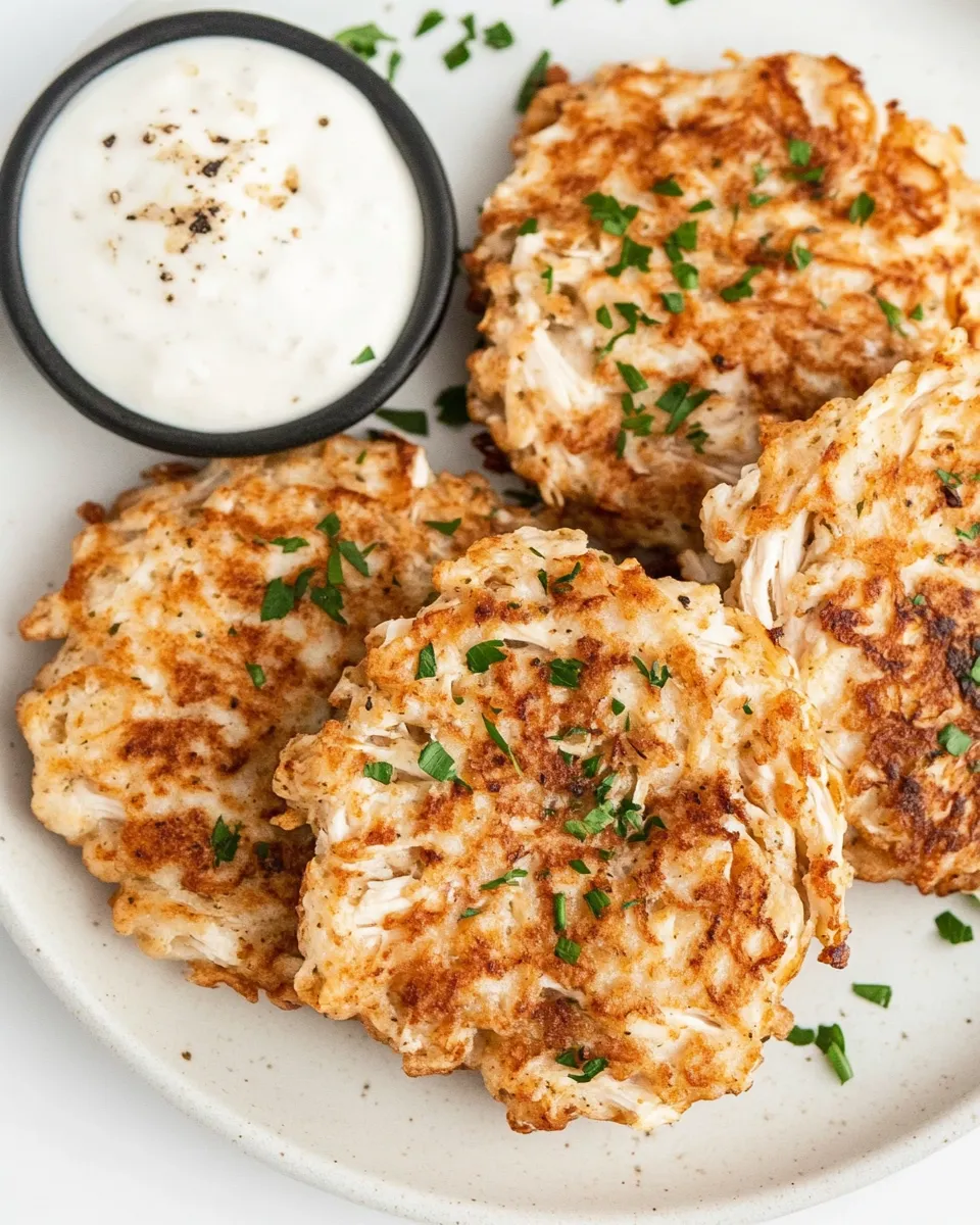 Easy Chicken Fritters plate image