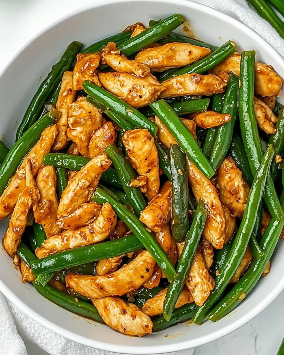 Delicious Chicken Green Bean Stir Fry plate image