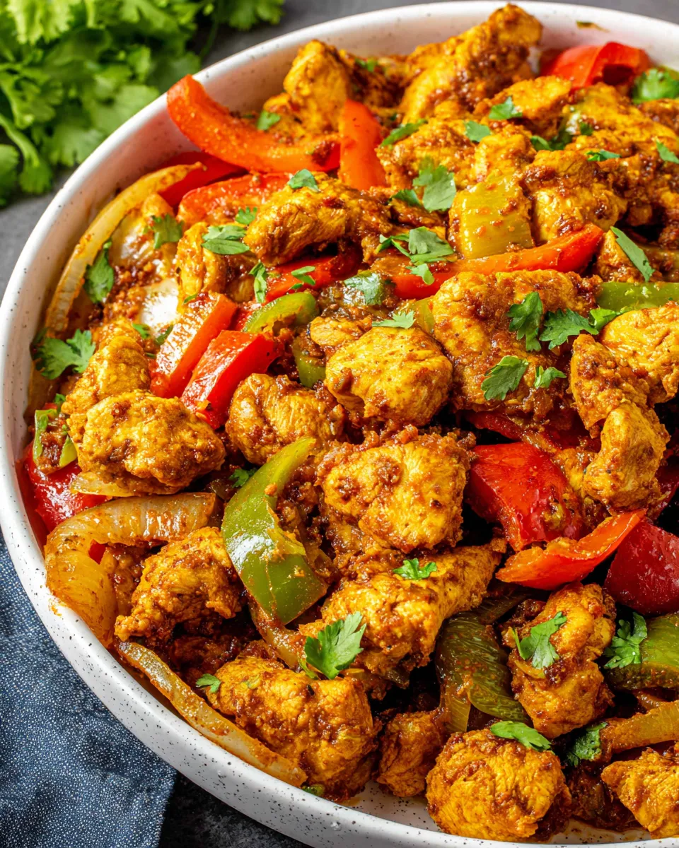 Delicious Chicken Jalfrezi plate image