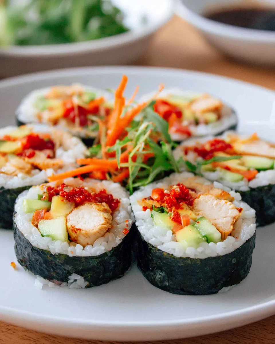 Homemade Chicken Kimbap with Veggies photo