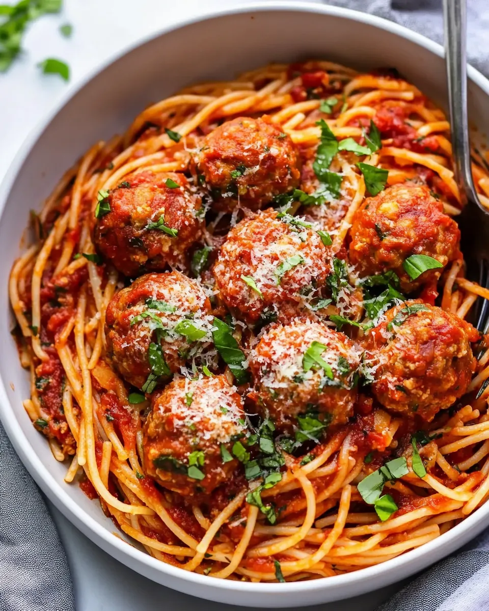 Easy Chicken Meatballs and Spaghetti recipe photo