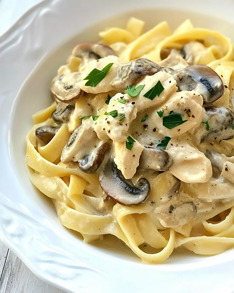 Classic Chicken Mushroom Fettuccine image