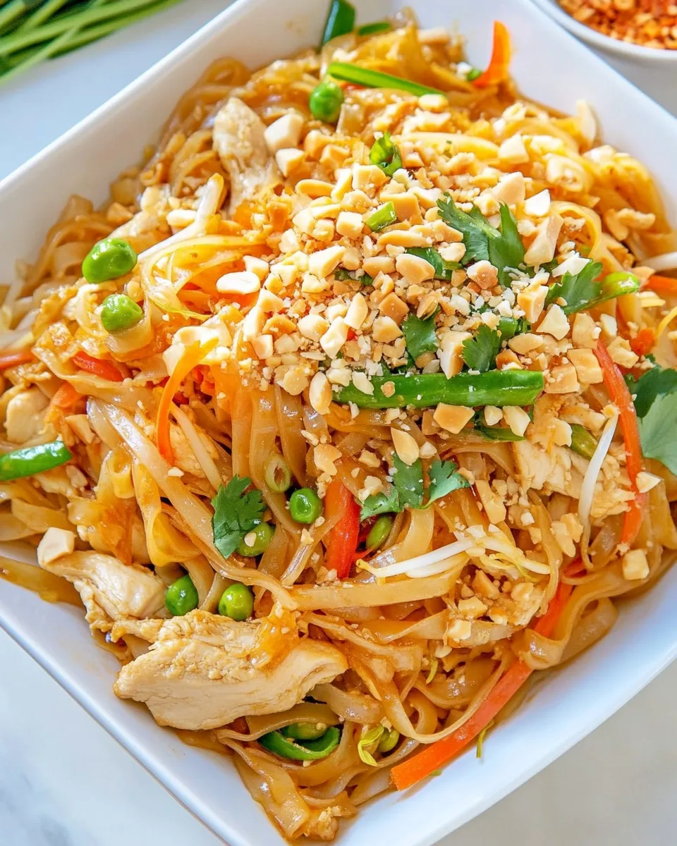 delicious Chicken Pad Thai dish photo