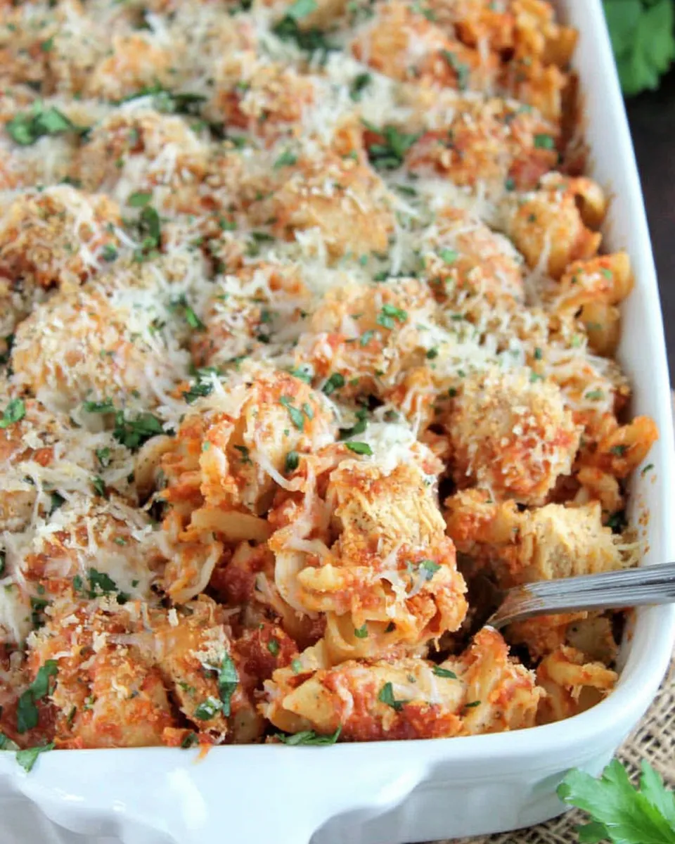 Classic Chicken Parmesan Baked Pasta image