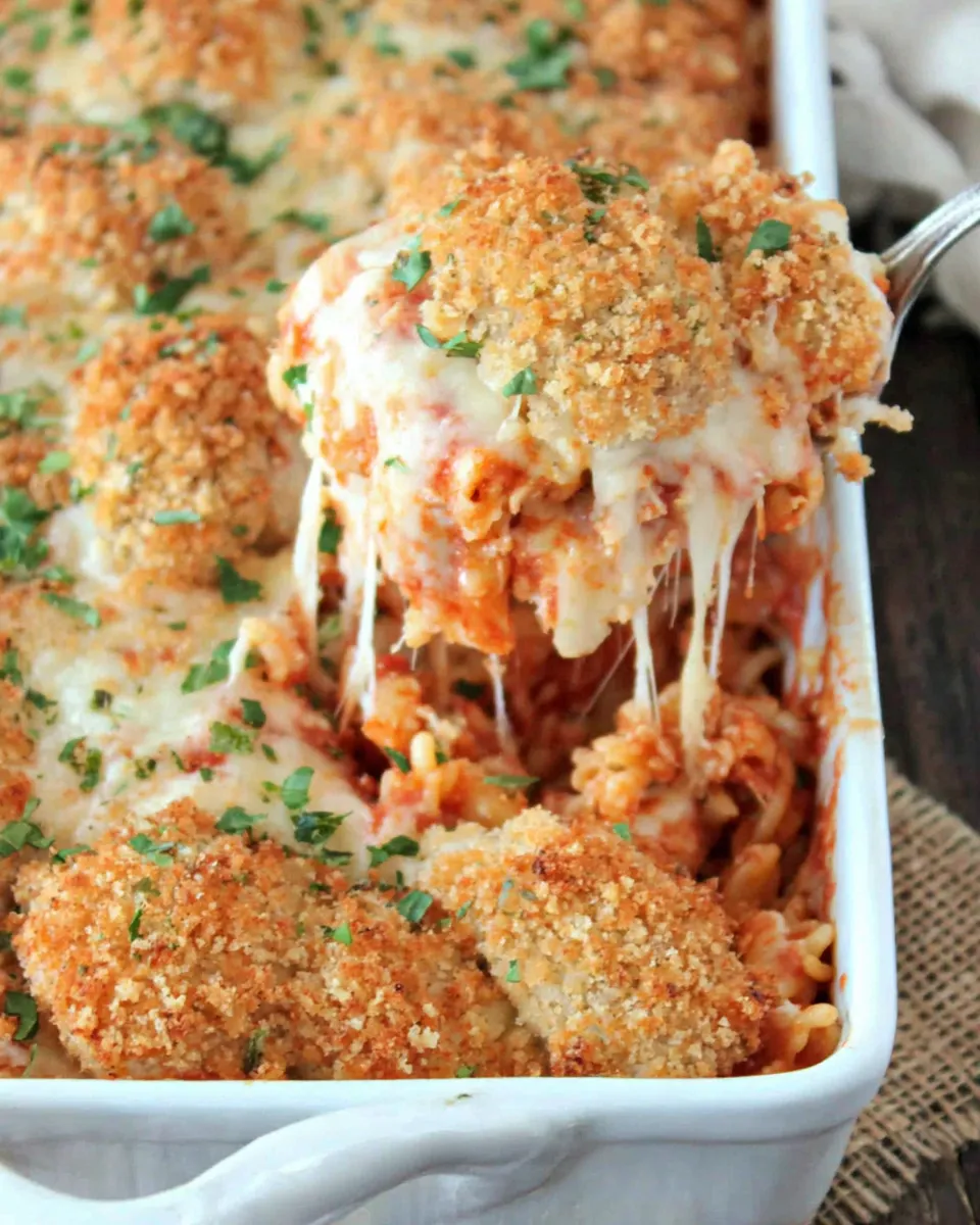 Easy Chicken Parmesan Baked Pasta recipe photo
