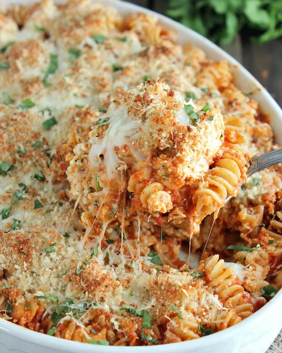 Delicious Chicken Parmesan Baked Pasta dish photo