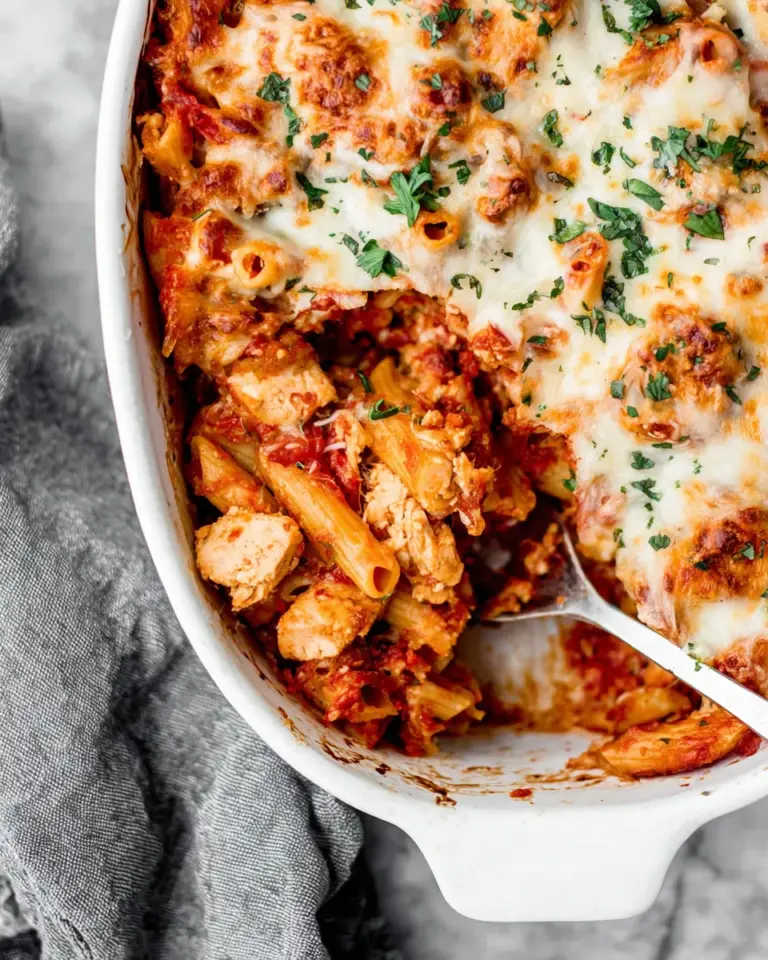 Homemade Chicken Parmesan Baked Ziti photo