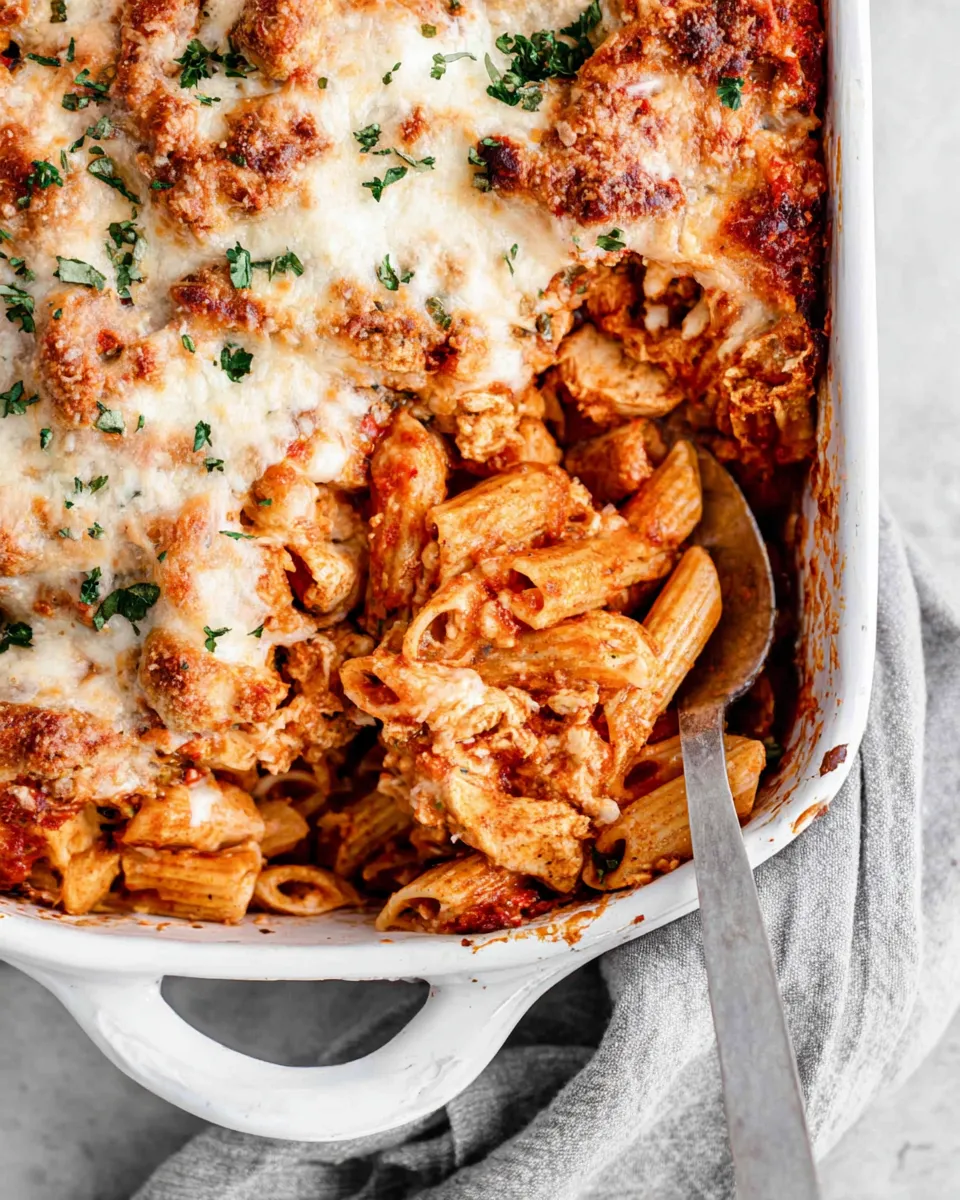Easy Chicken Parmesan Baked Ziti recipe photo