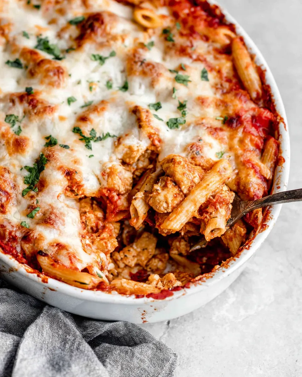 Delicious Chicken Parmesan Baked Ziti dish photo