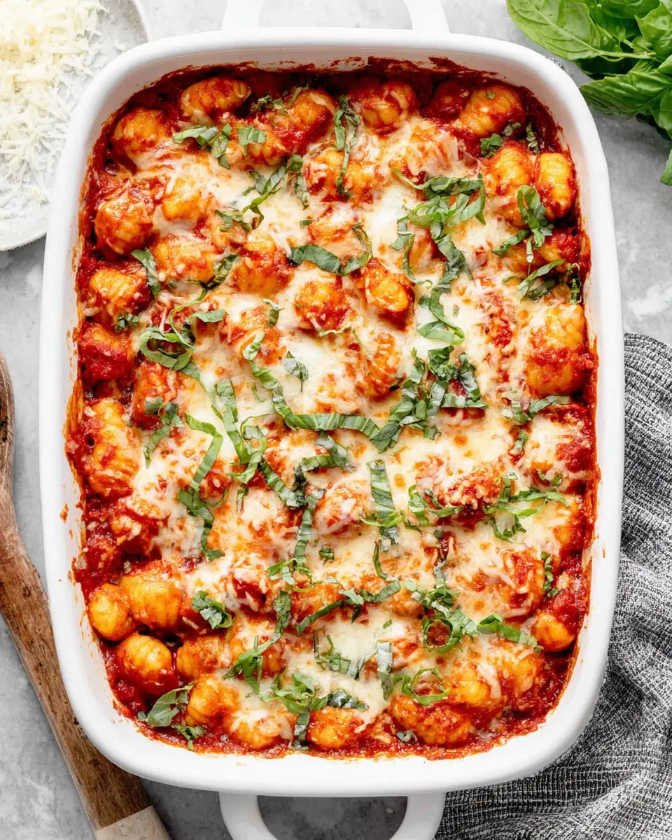 Easy Chicken Parmesan Gnocchi Bake food shot