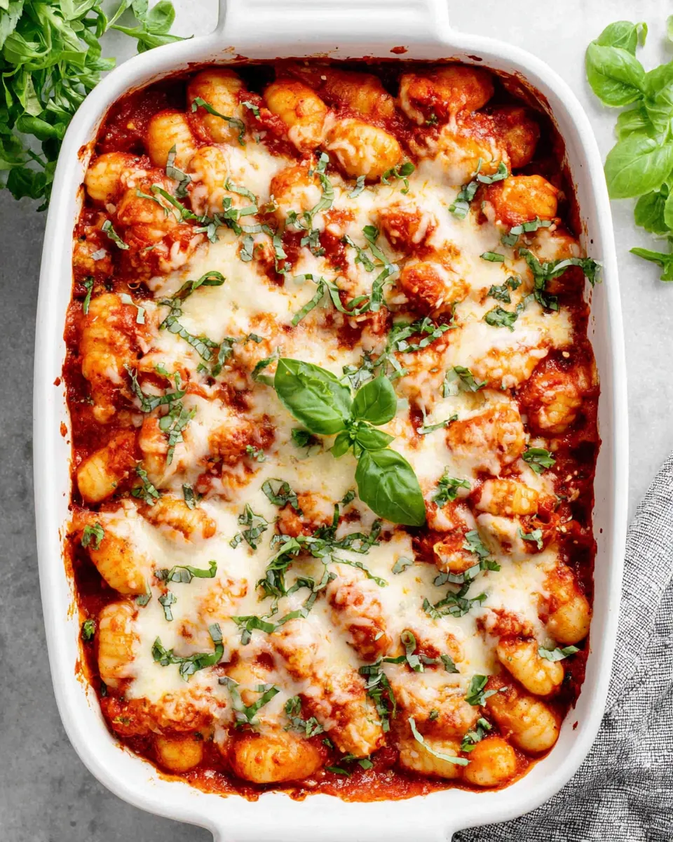 Delicious Chicken Parmesan Gnocchi Bake plate image
