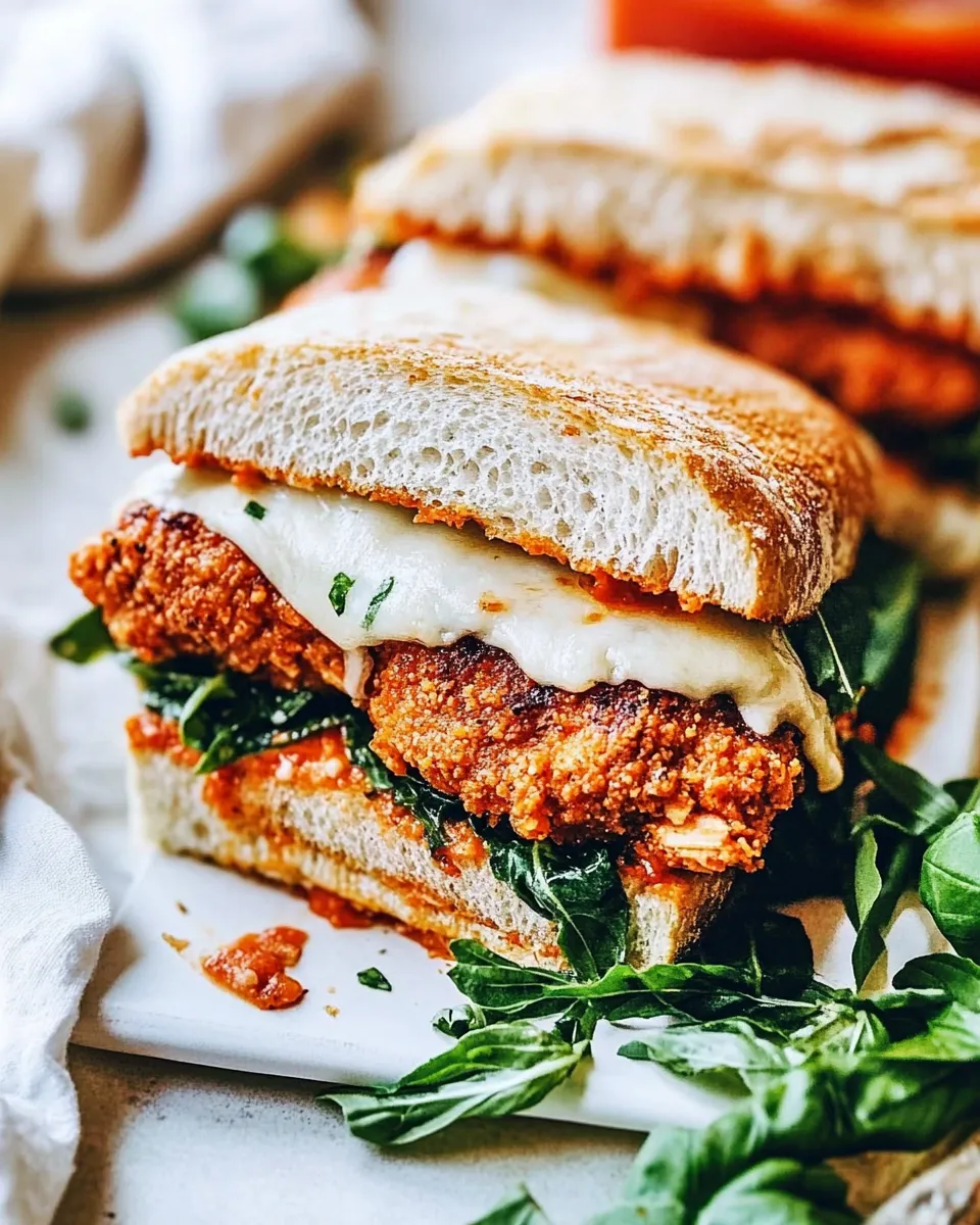 Delicious Chicken Parmesan Sandwich plate image