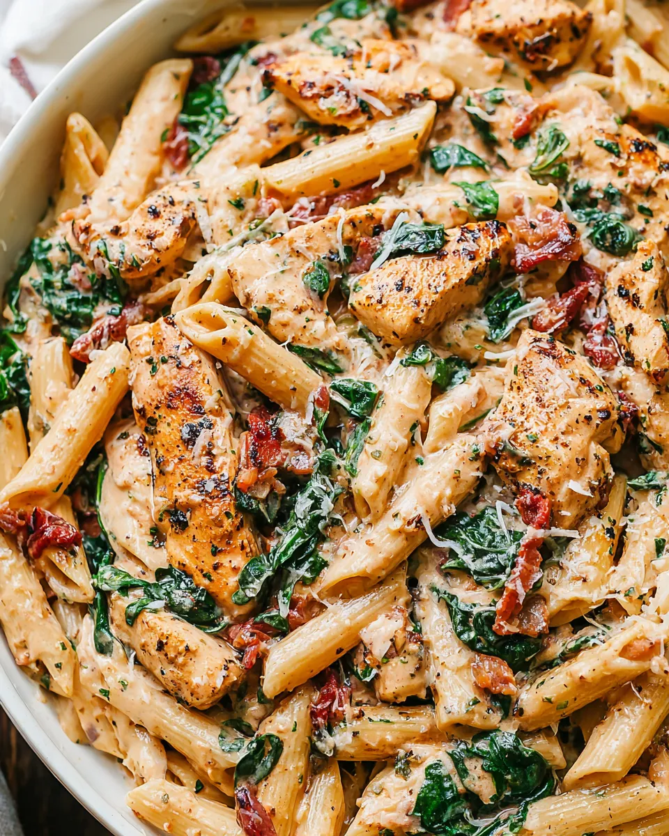 Easy Chicken Penne Pasta food shot
