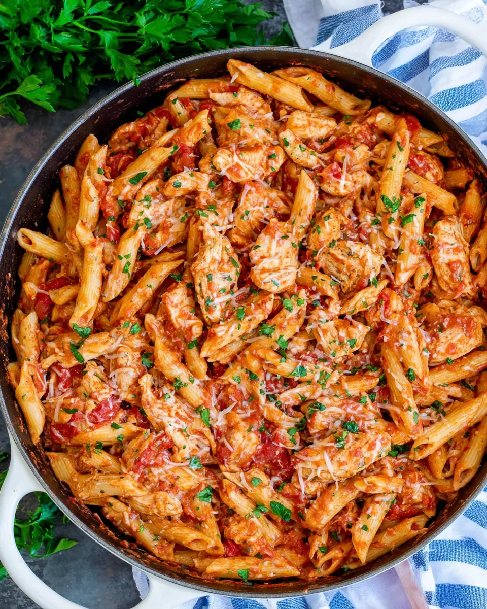 Easy Chicken Penne Pasta (30 minute meal) food shot