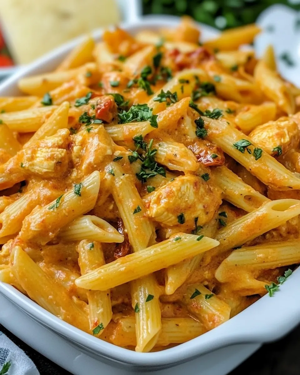 easy Chicken Penne with Sun-Dried Tomato Sauce recipe photo
