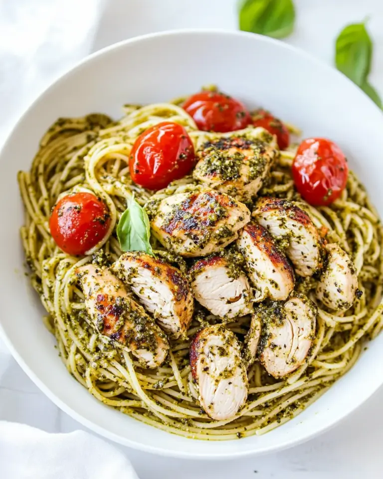 Homemade Chicken Pesto Spaghetti photo