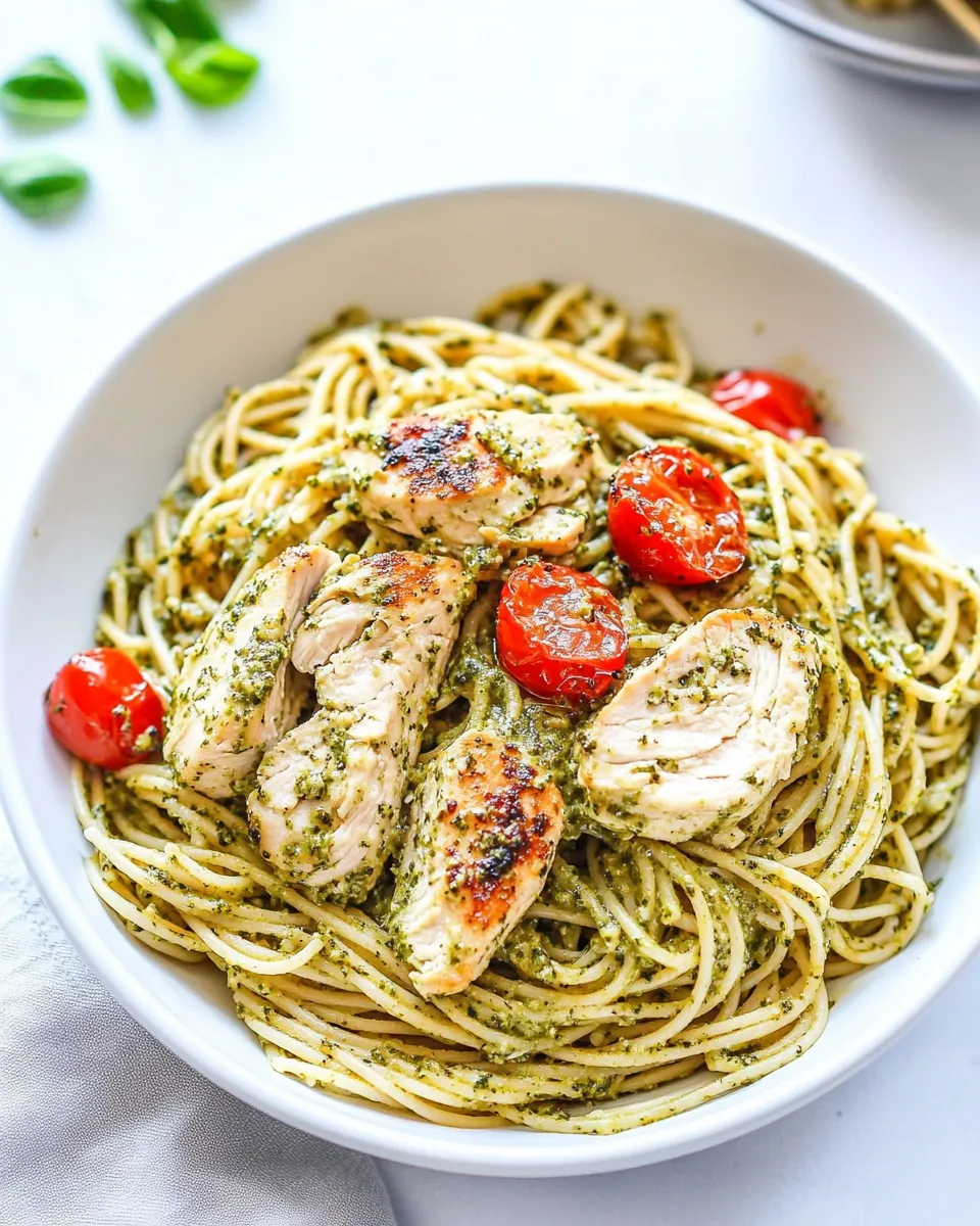 Classic Chicken Pesto Spaghetti image