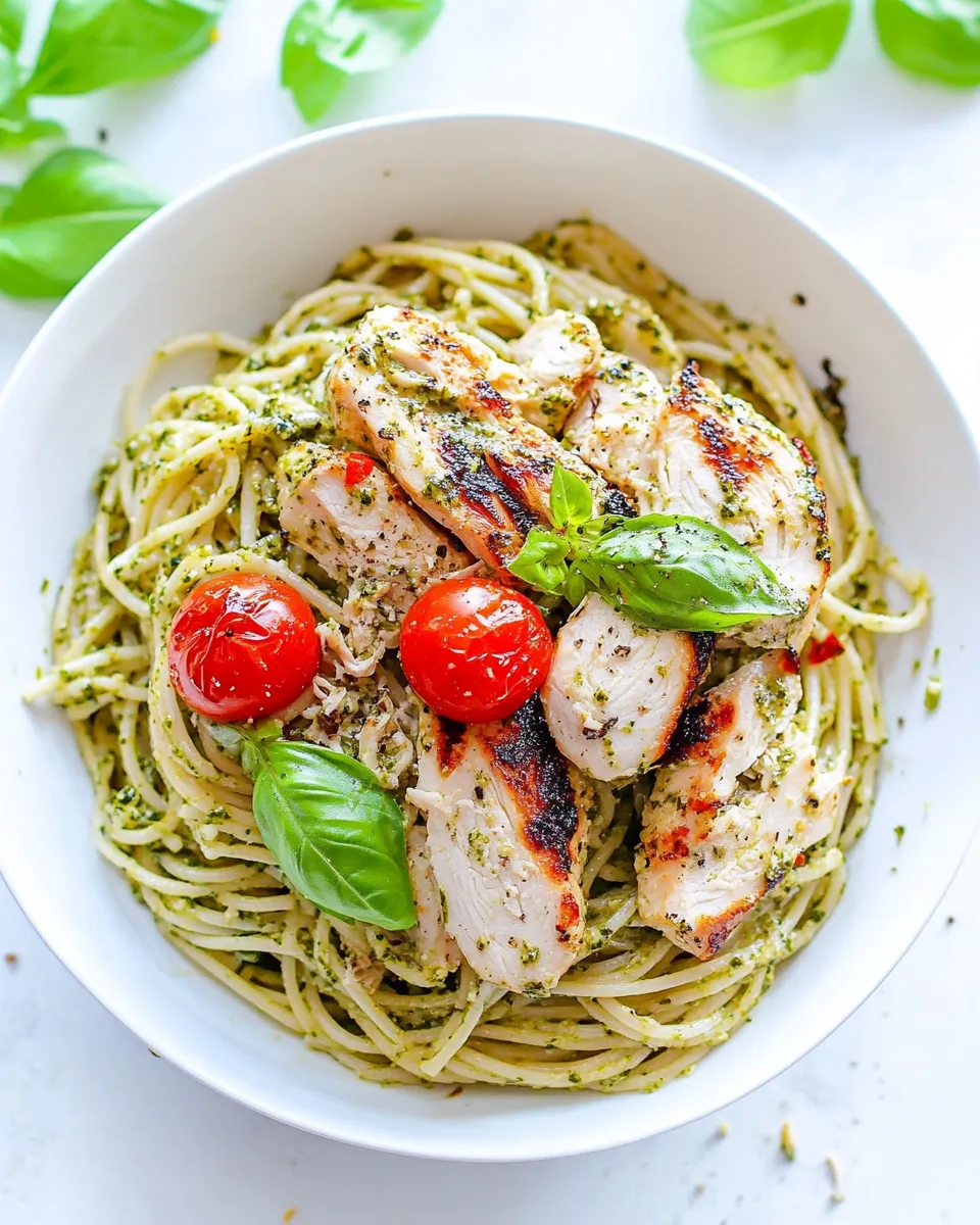 Easy Chicken Pesto Spaghetti recipe photo