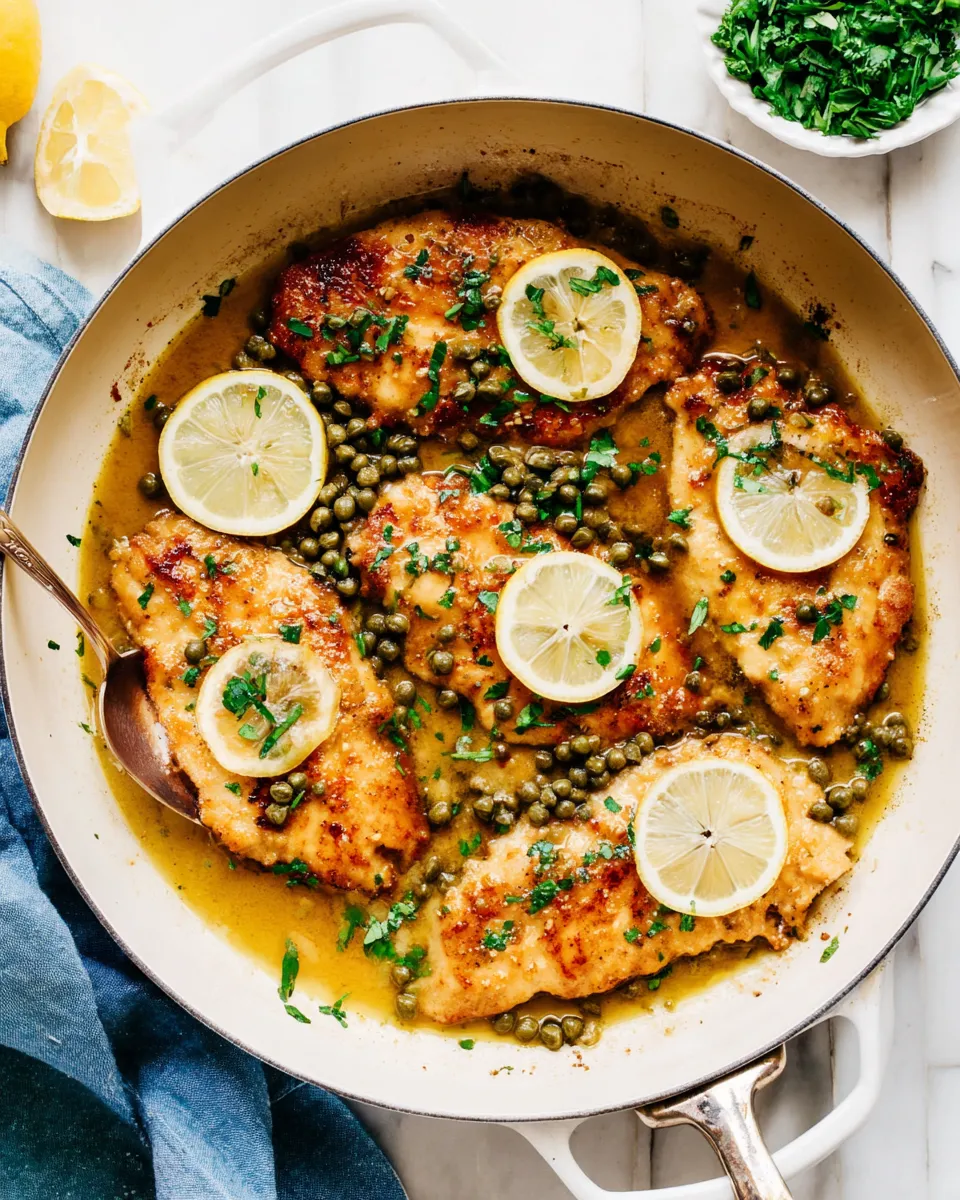 Delicious Chicken Piccata Recipe food shot