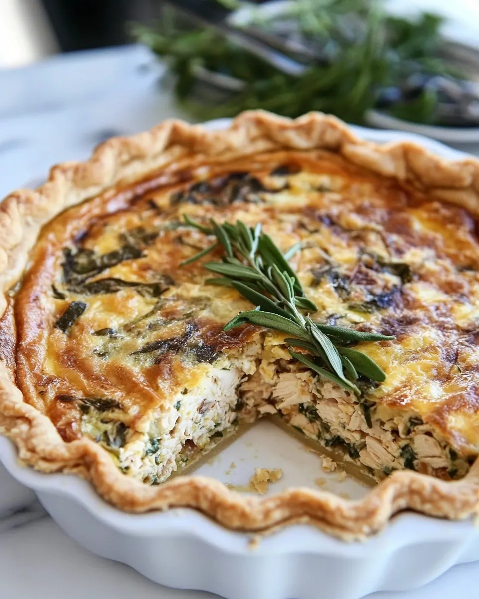 Delicious Chicken Quiche plate image
