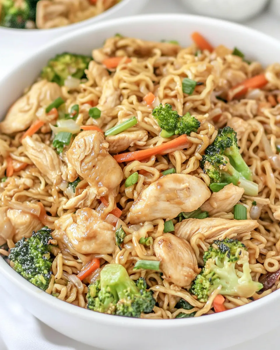 Delicious Chicken Ramen Stir-Fry plate image