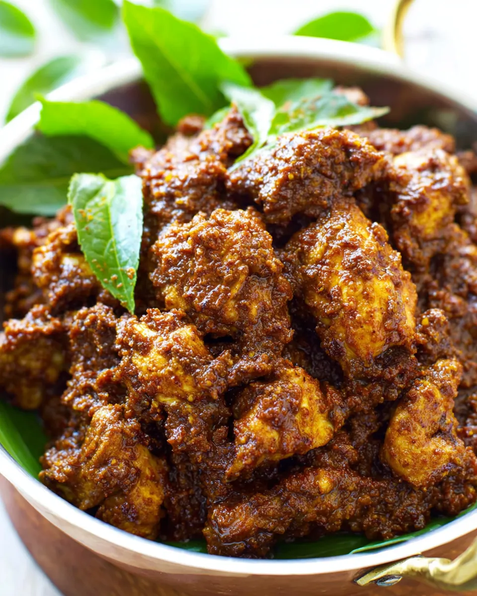 Delicious Chicken Rendang plate image