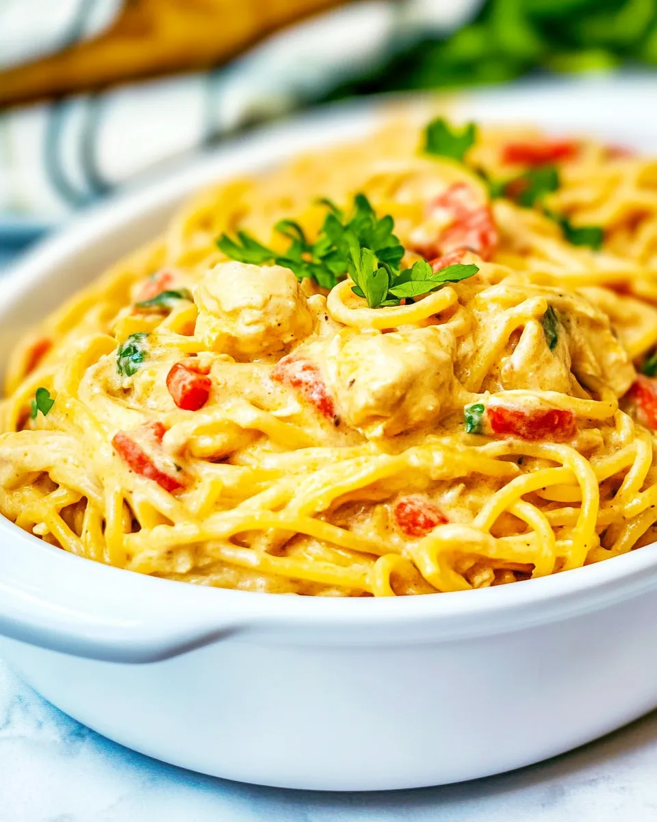 Homemade Chicken Spaghetti With Rotel photo