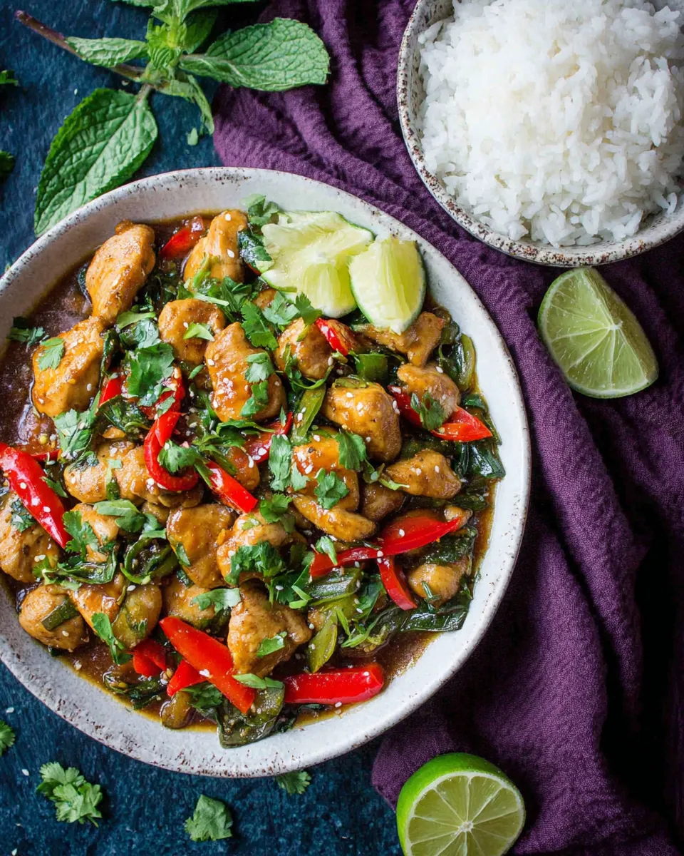 Classic Chicken Stir-Fry With Coriander And Spicy Sweet Sauce image