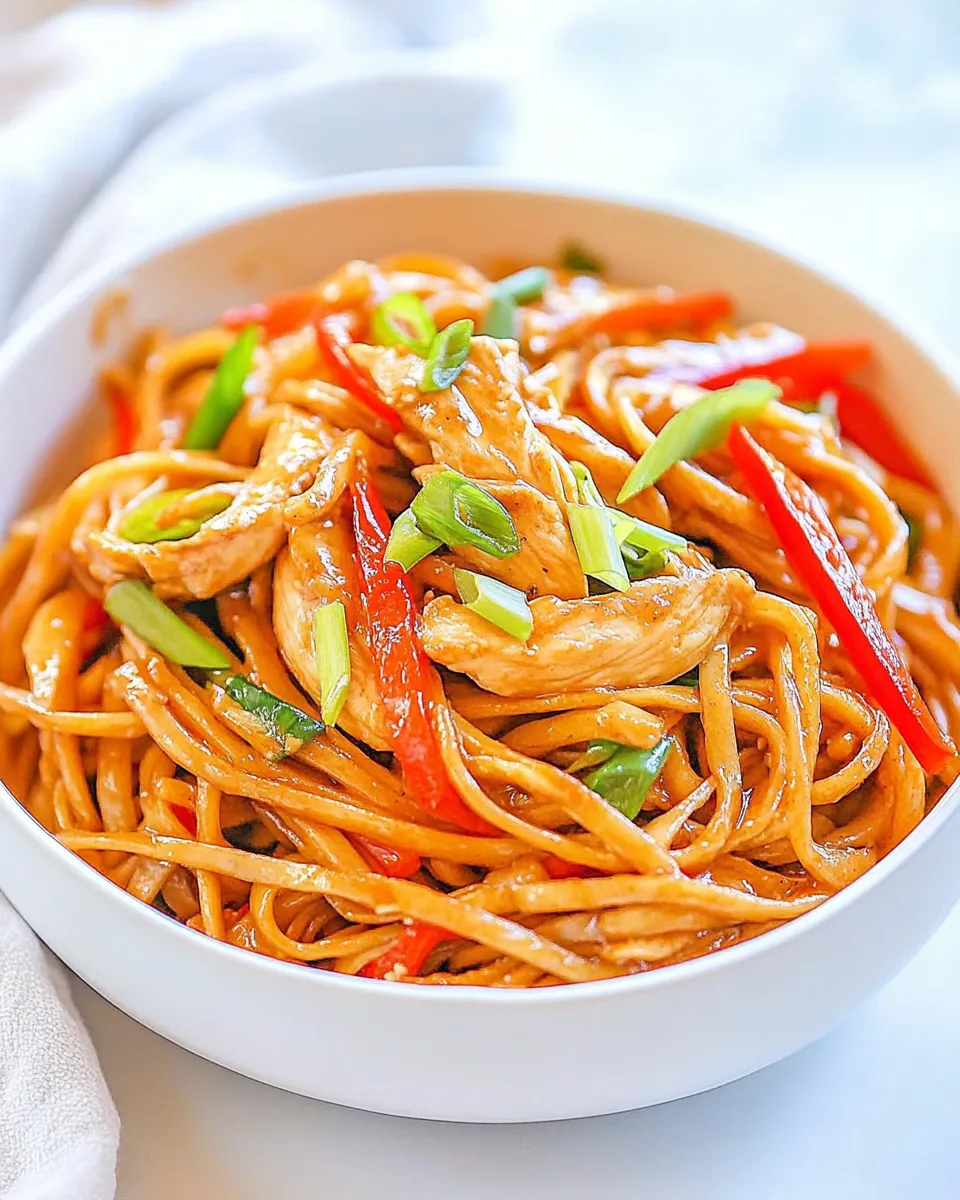 Easy Chicken Stir Fry with Noodles plate image