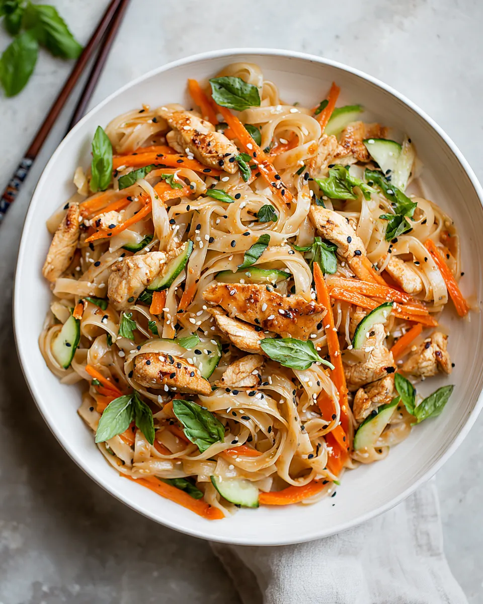 Easy Chicken Stir Fry with Rice Noodles food shot
