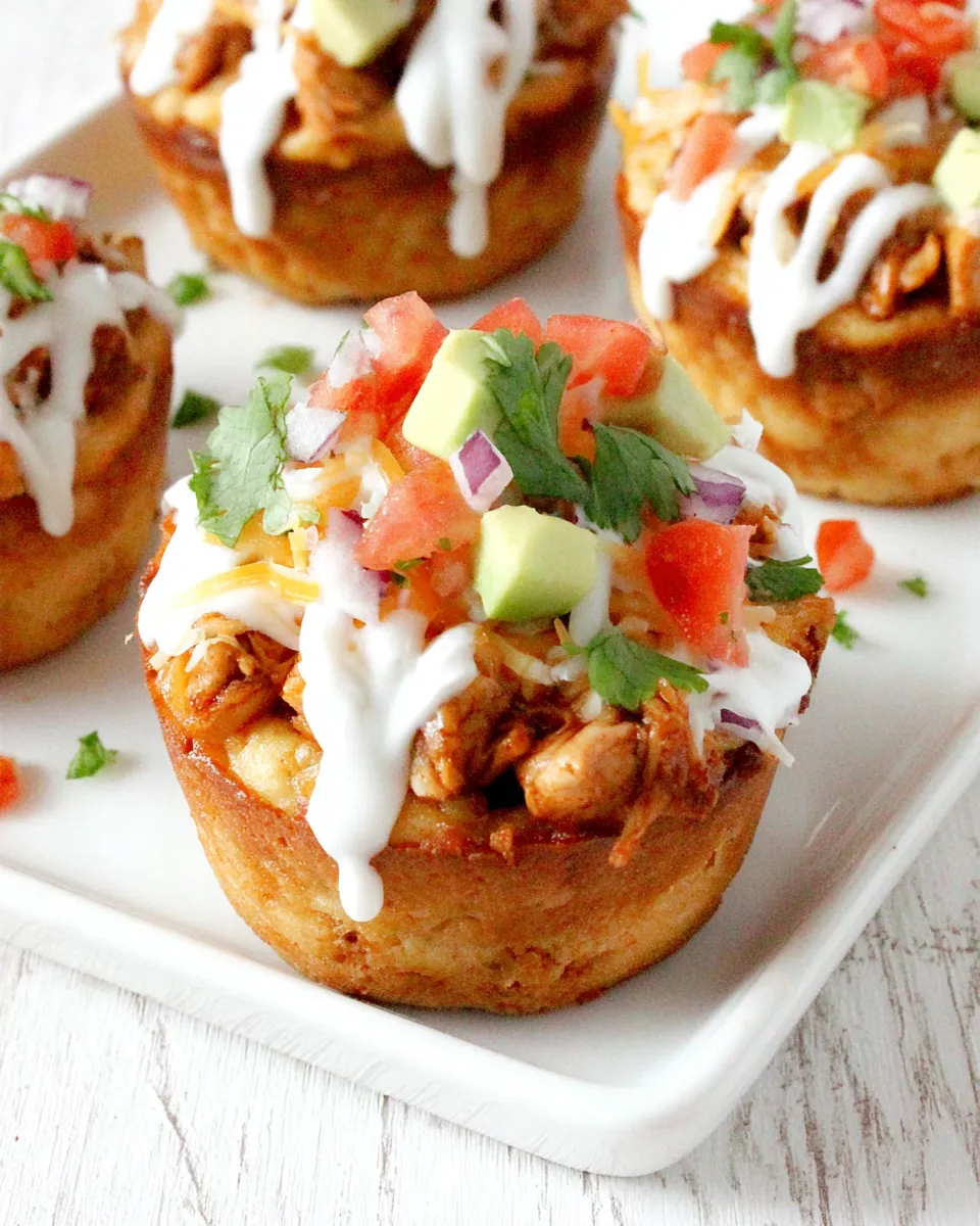 Easy Chicken Taco Cupcakes food shot
